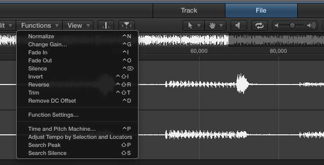 Logic Pro X Audio Editor Tools